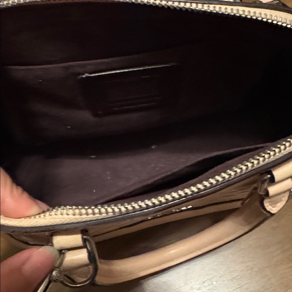 Coach Beige\ pink Embossed Satchel - Picture 3 of 6